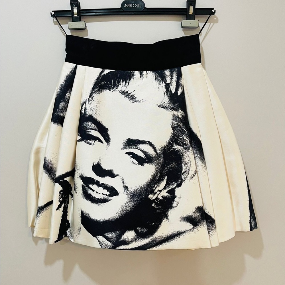Dolce & Gabbana Black and White Pleated Skater Mini Skirt
